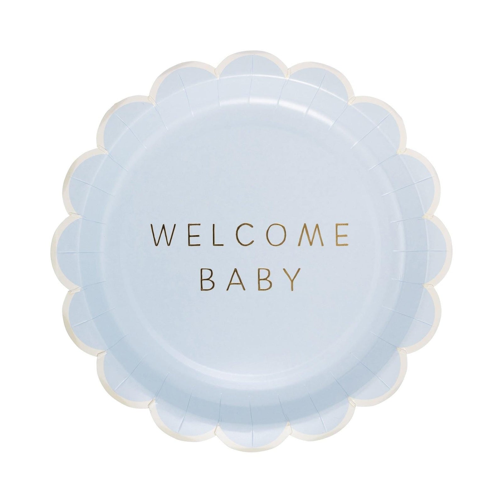 Blue Welcome Baby Plates 8ct - Stesha Party