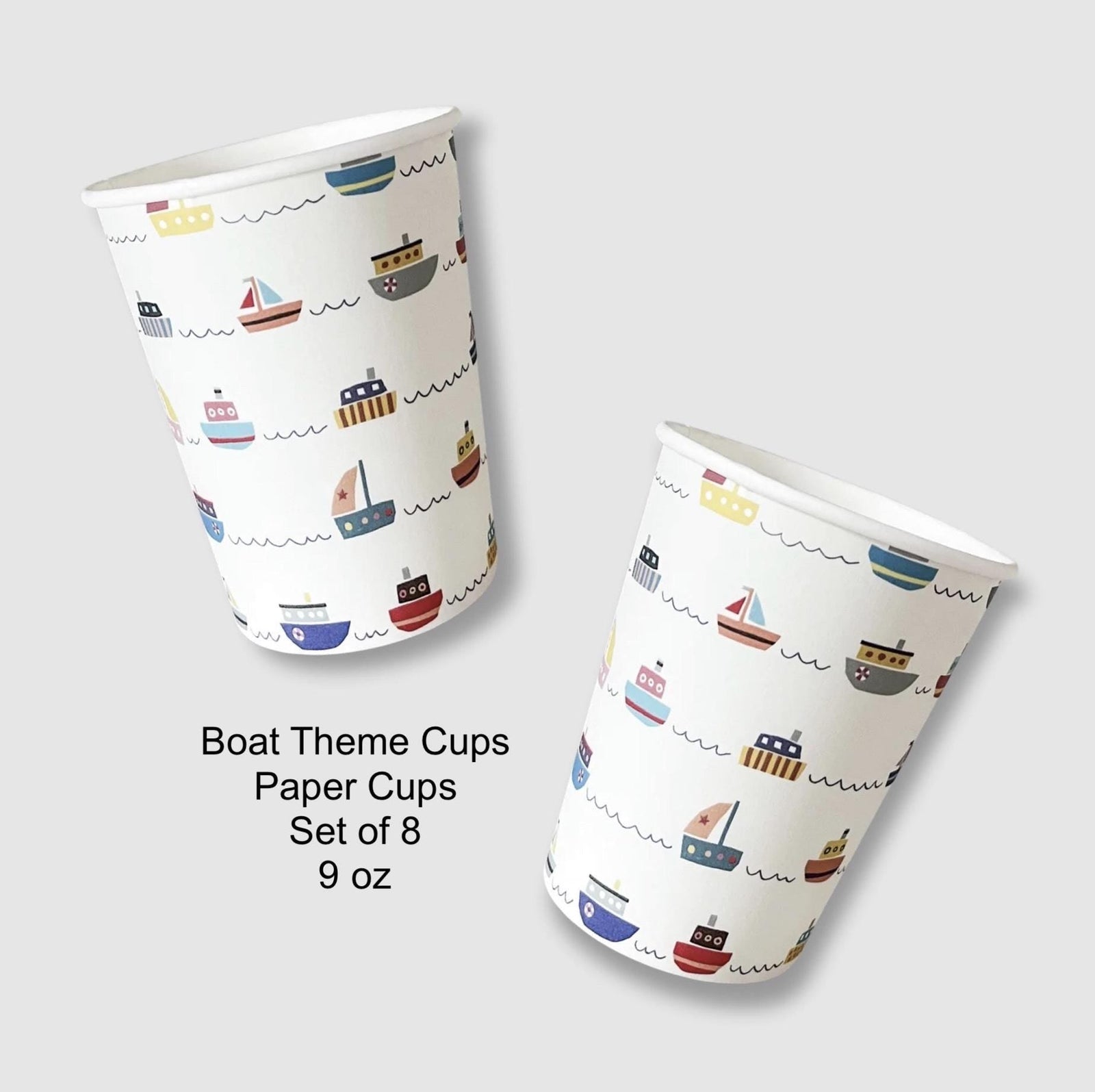 Boats Party Paper Cups 8ct - Stesha Party