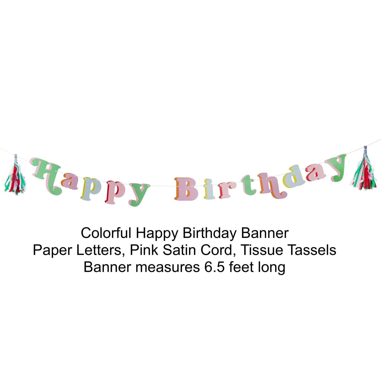 Bright Party Happy Birthday Banner 6.5ft - Stesha Party