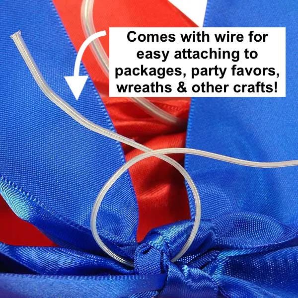 Bright Pink Satin Pre - Tied Bows 12ct - Stesha Party