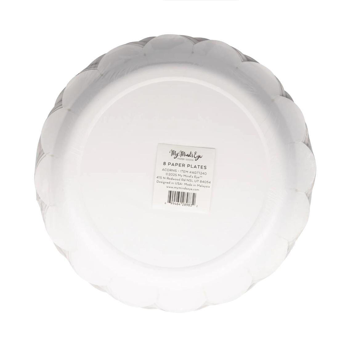 Brown Acorn Paper Plates 8ct - Stesha Party