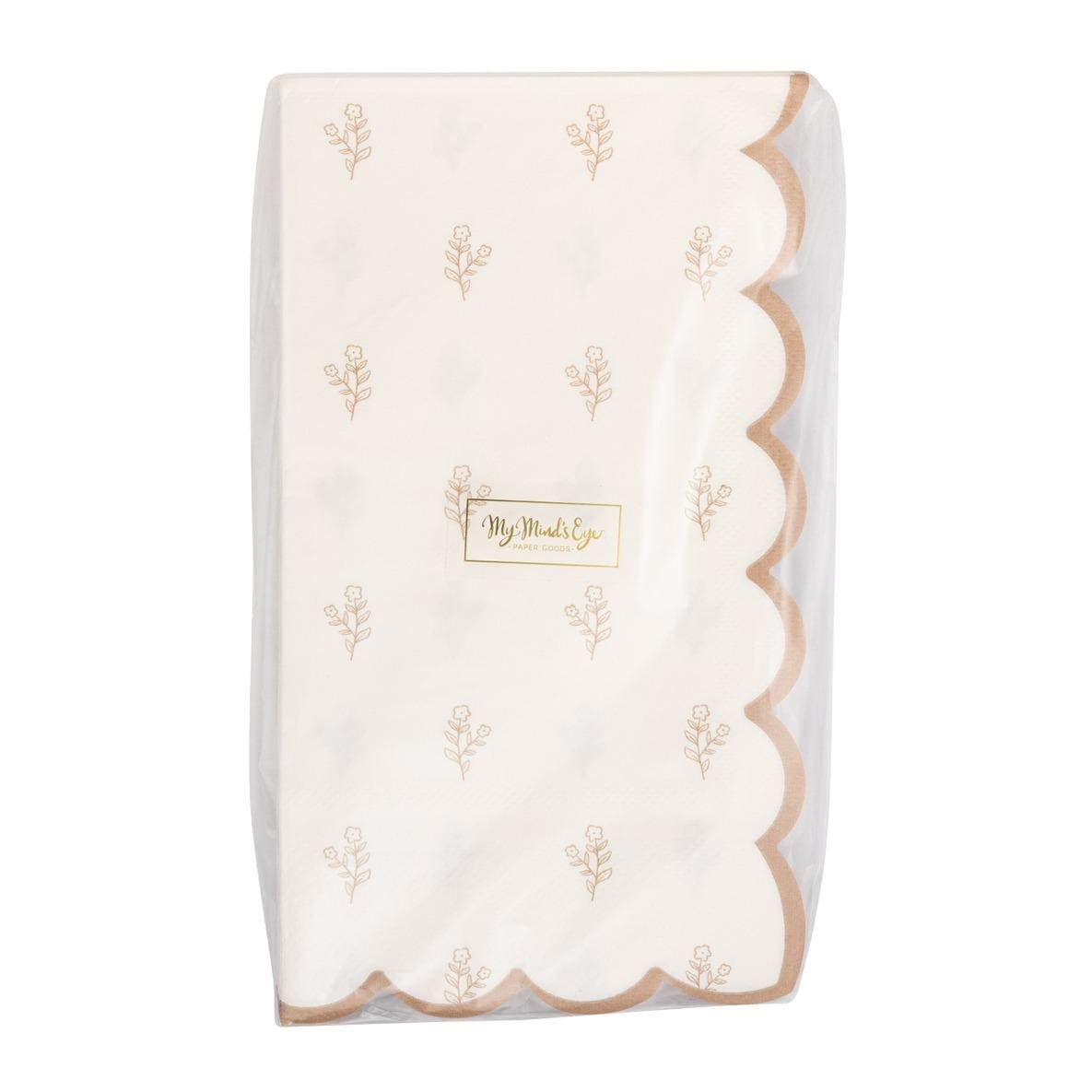 Brown Floral Napkins 24ct - Stesha Party
