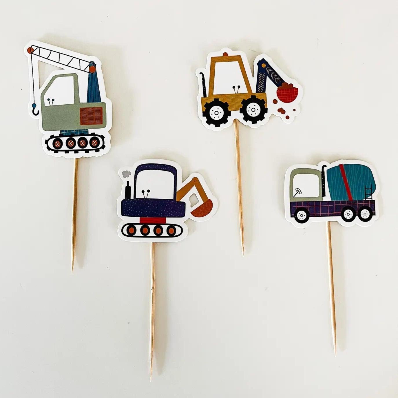 Builder Cupcake Toppers 8ct - Stesha Party