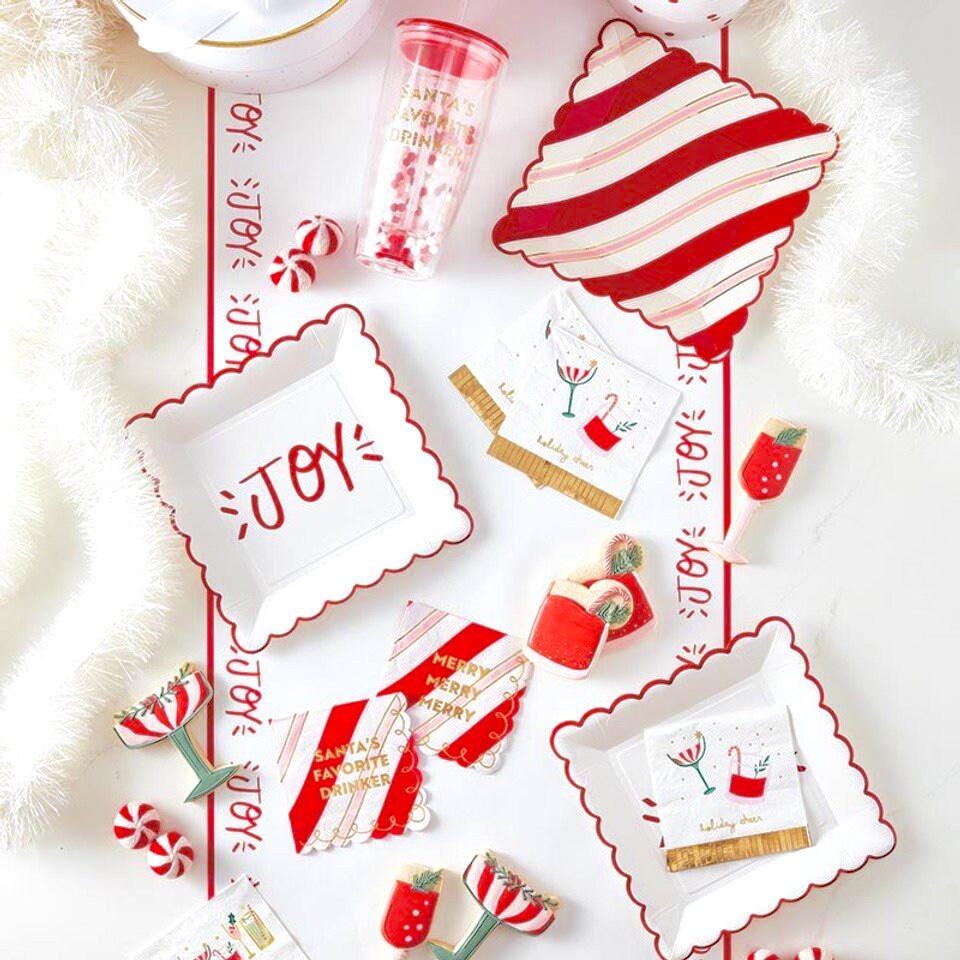 Candy Cane Plates - Stesha Party
