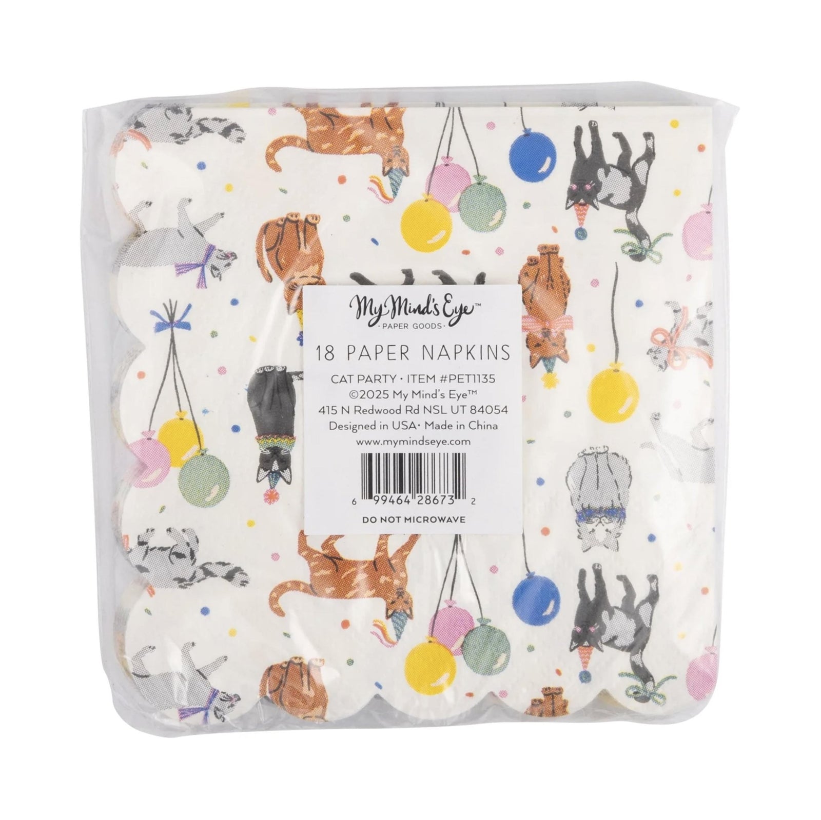 Cat Birthday Napkins 18ct - Stesha Party