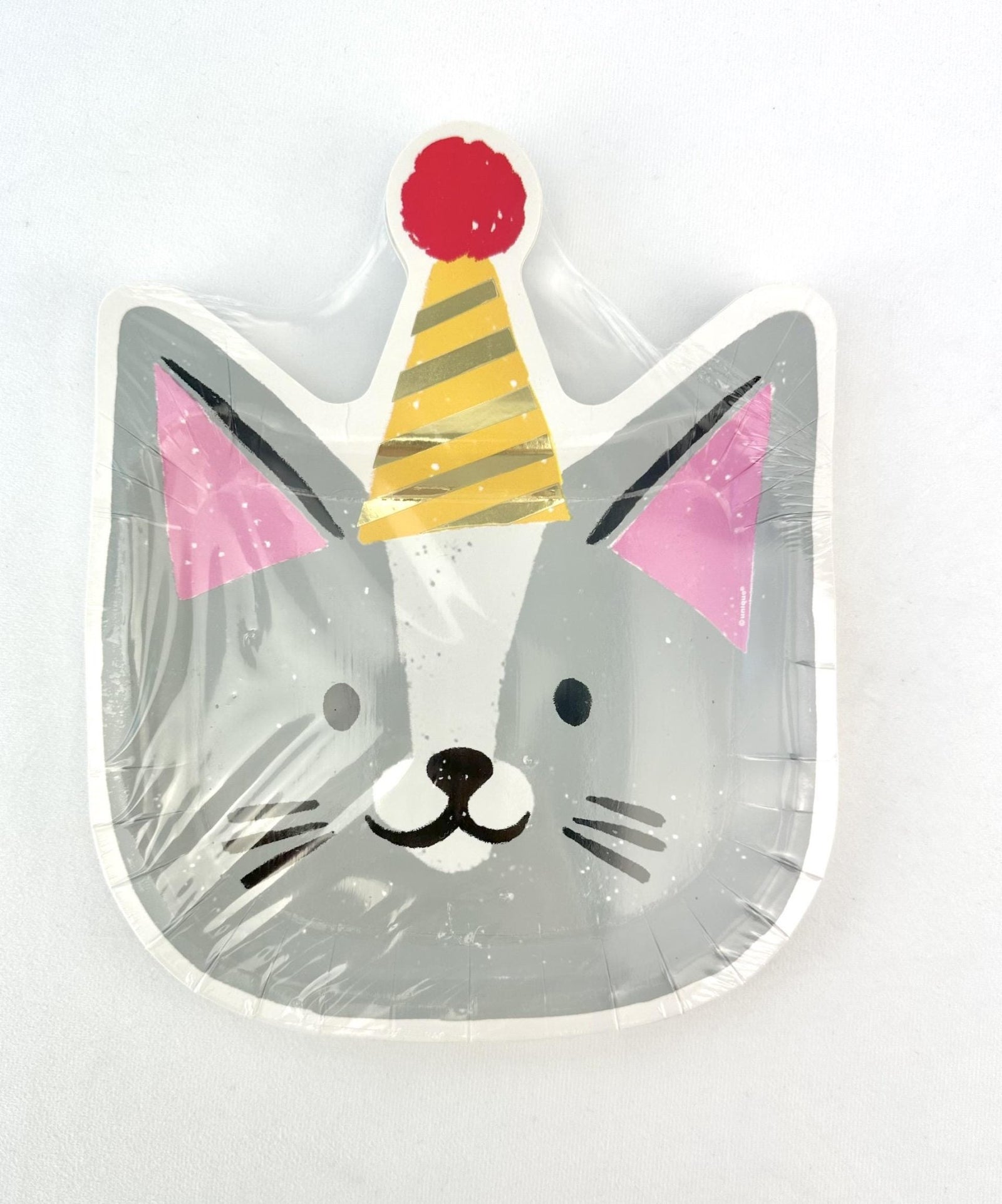 Cat Face Shaped Paper Plates 8ct - Stesha Party