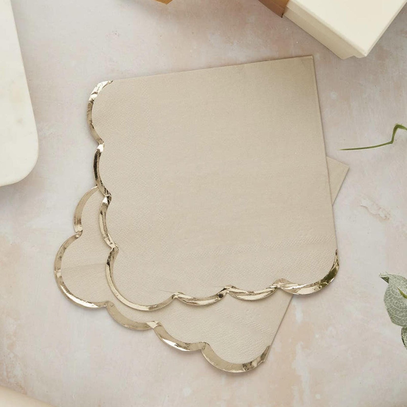 Champagne Gold Foil Luncheon Napkins 16ct - Stesha Party