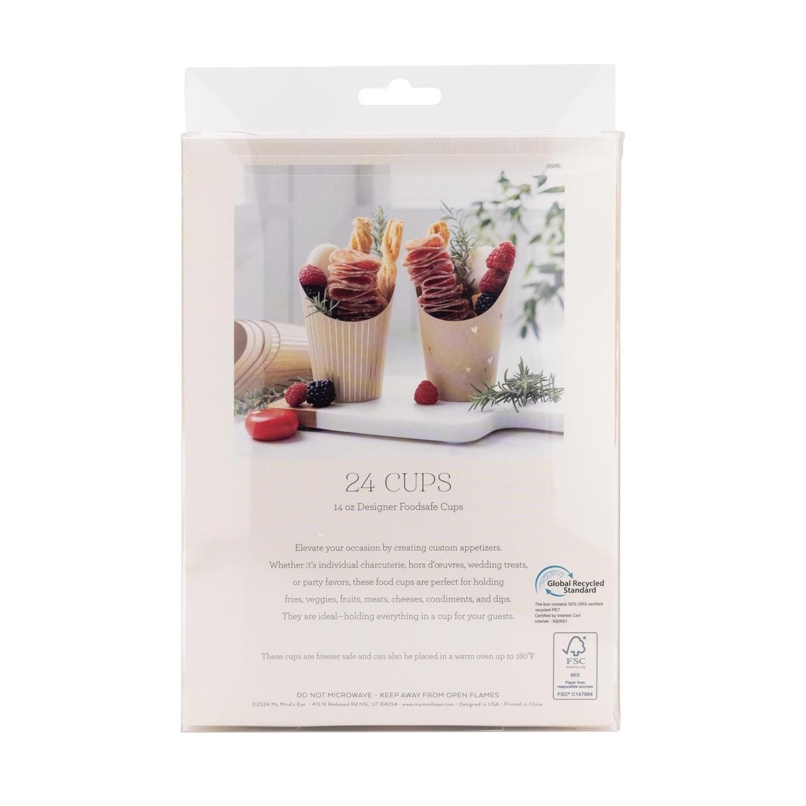 Charcuterie Cups with Gold Foil 24ct - Stesha Party