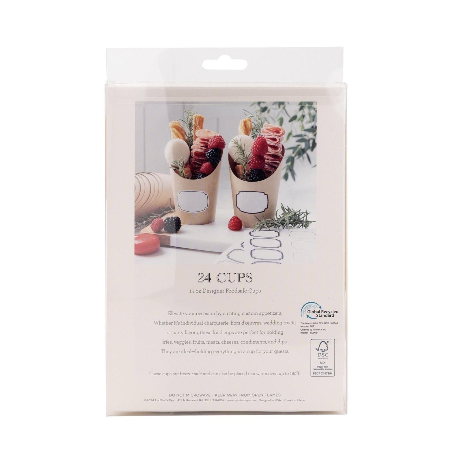 Charcuterie Cups with Labels 24ct - Stesha Party