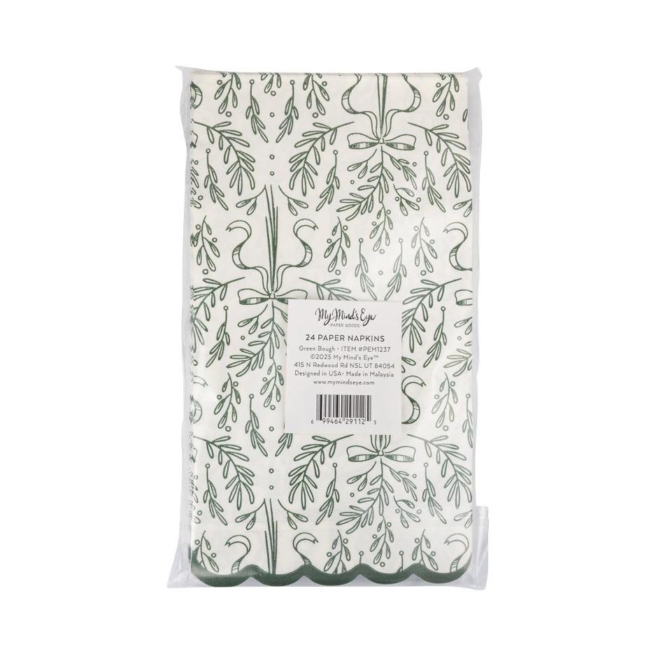 Christmas Greenery Dinner Napkins - Stesha Party