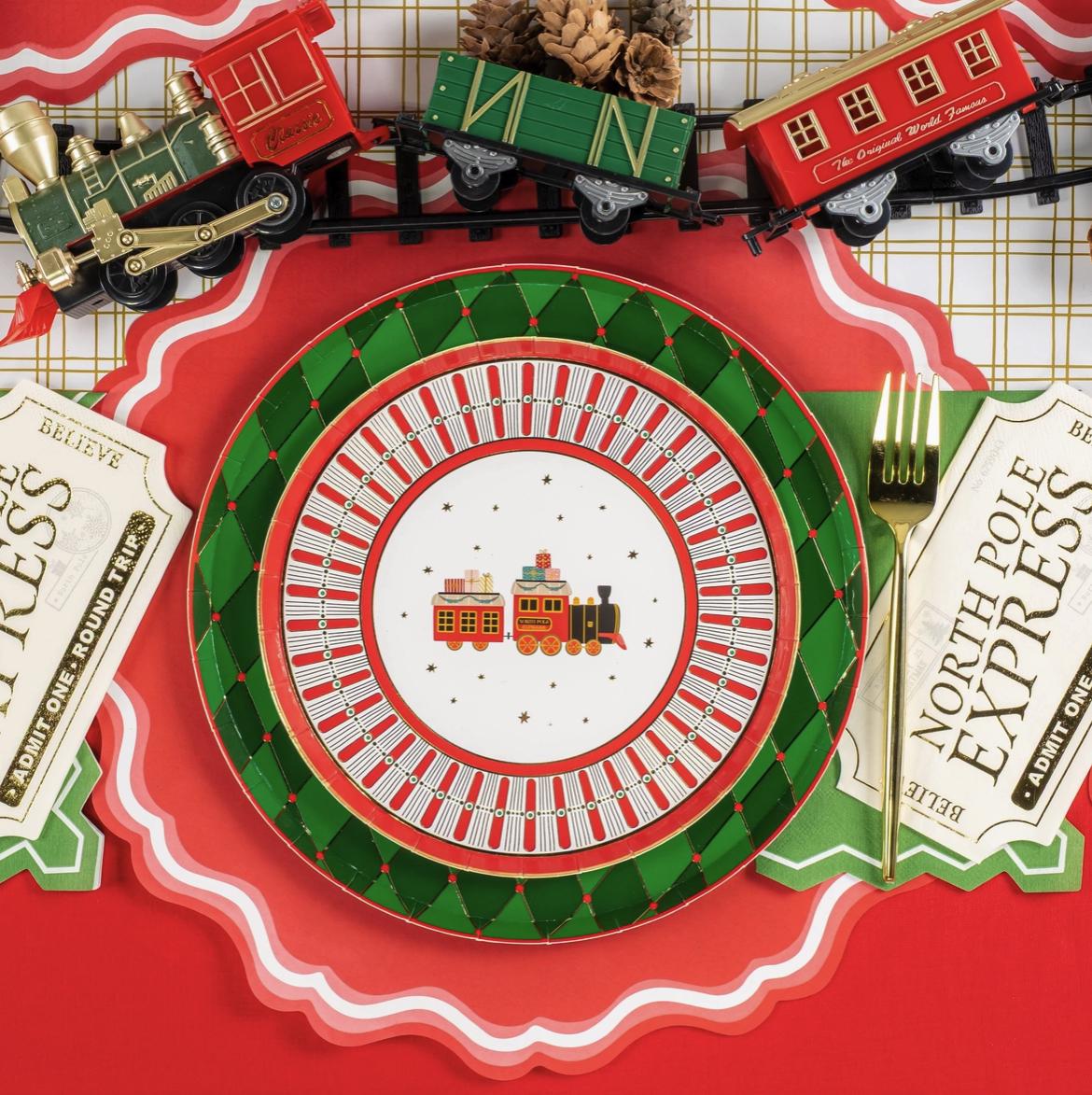 Christmas Harlequin Plates - Stesha Party