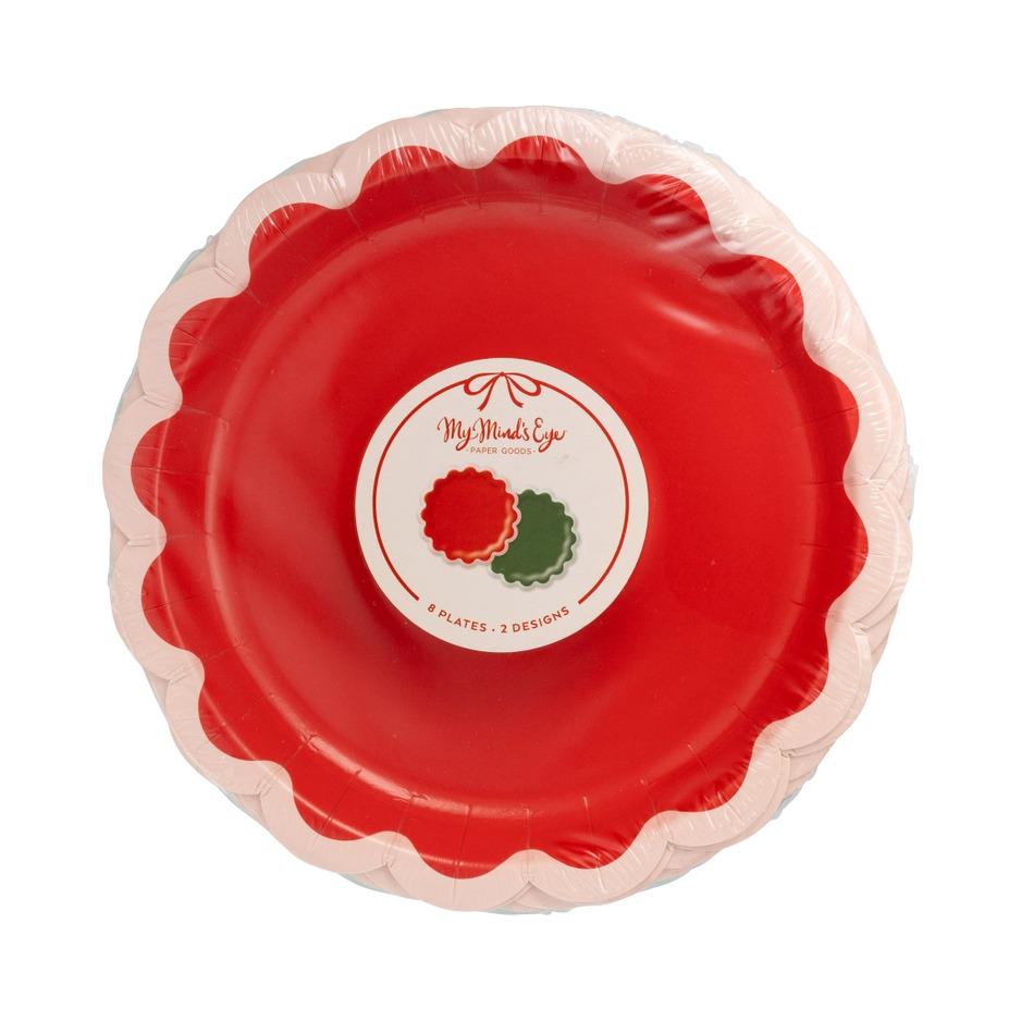 Christmas Ric Rac Plates 8ct - Stesha Party