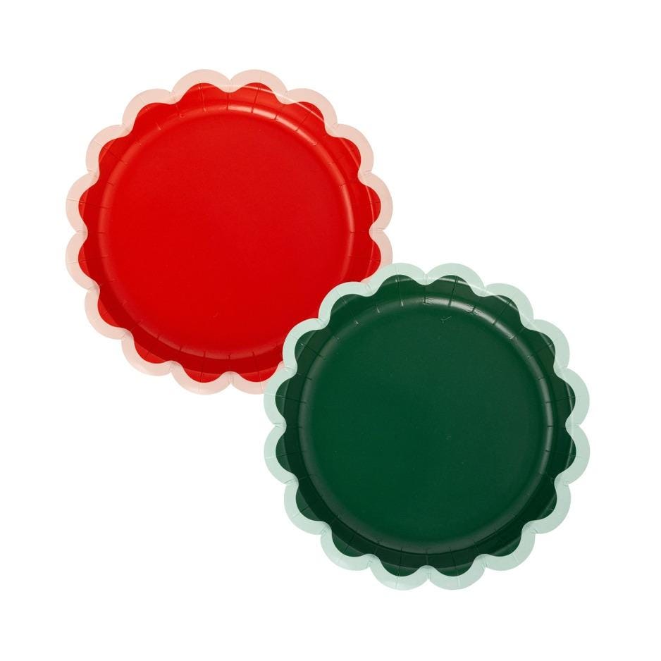 Christmas Ric Rac Plates 8ct - Stesha Party