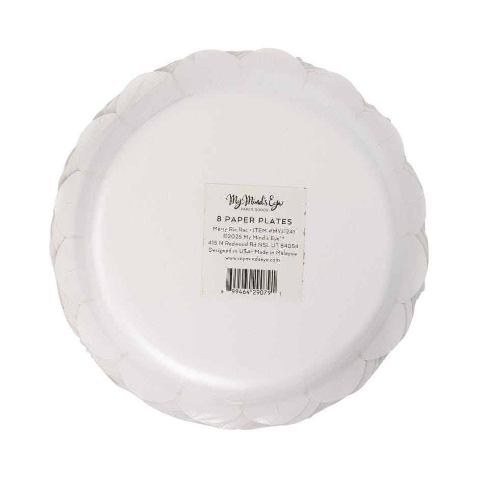 Christmas Ric Rac Plates 8ct - Stesha Party