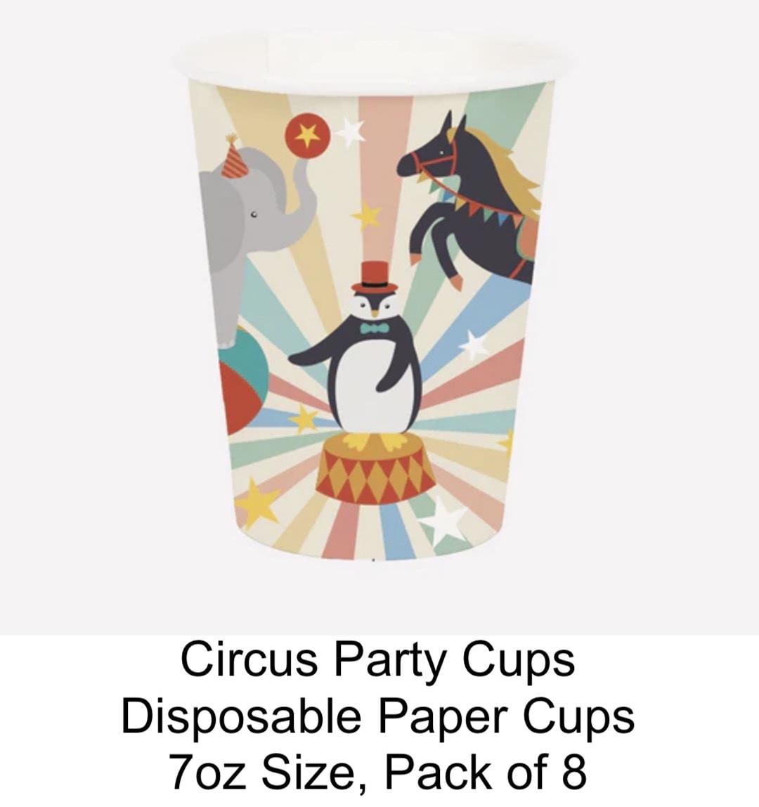 Circus Party Cups 8ct - Stesha Party