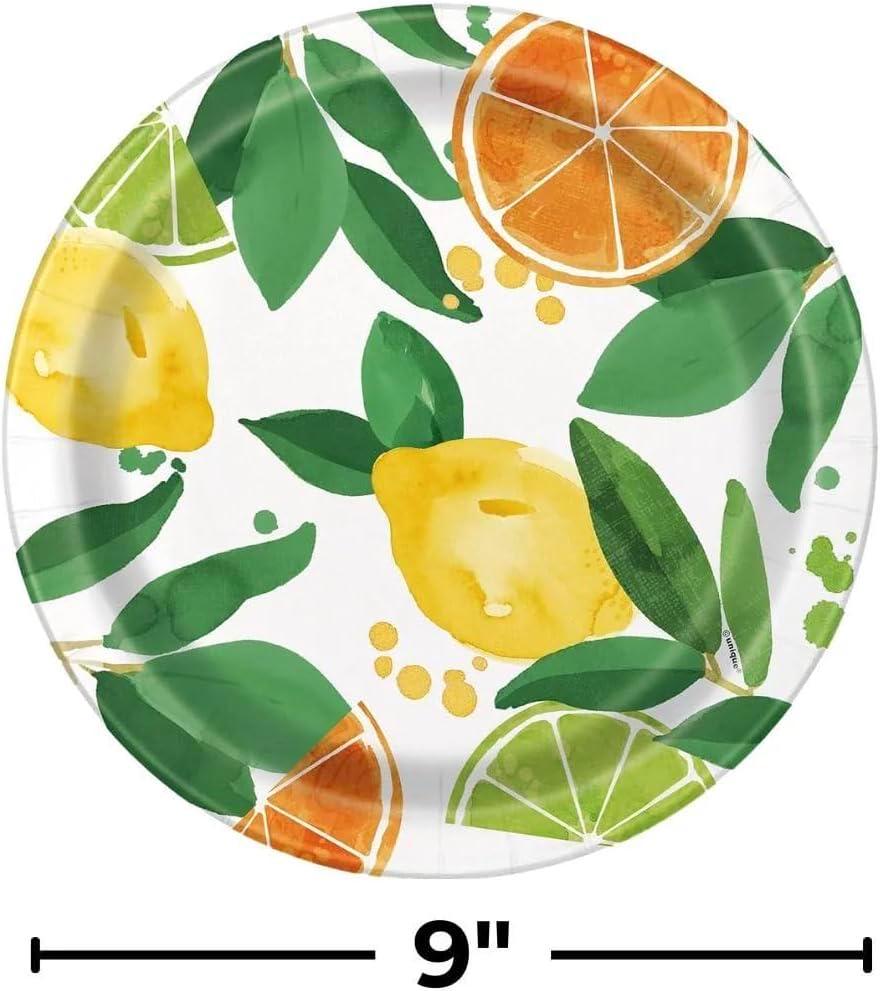 Citrus Fruit Paper Dinner Plates 8ct - Stesha Party