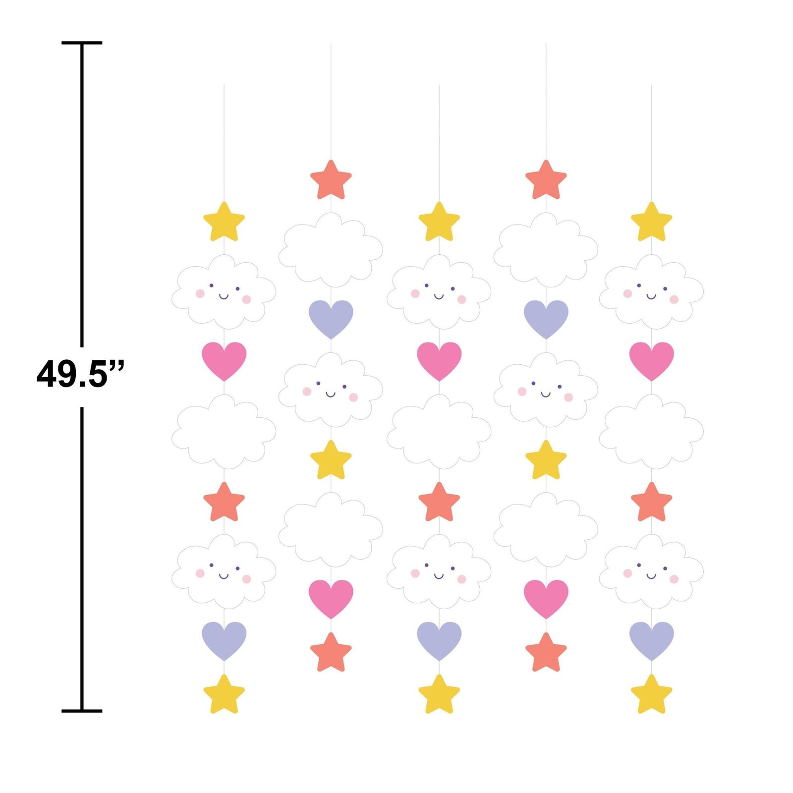 Cloud, Heart & Star Hanging Decorations - Stesha Party