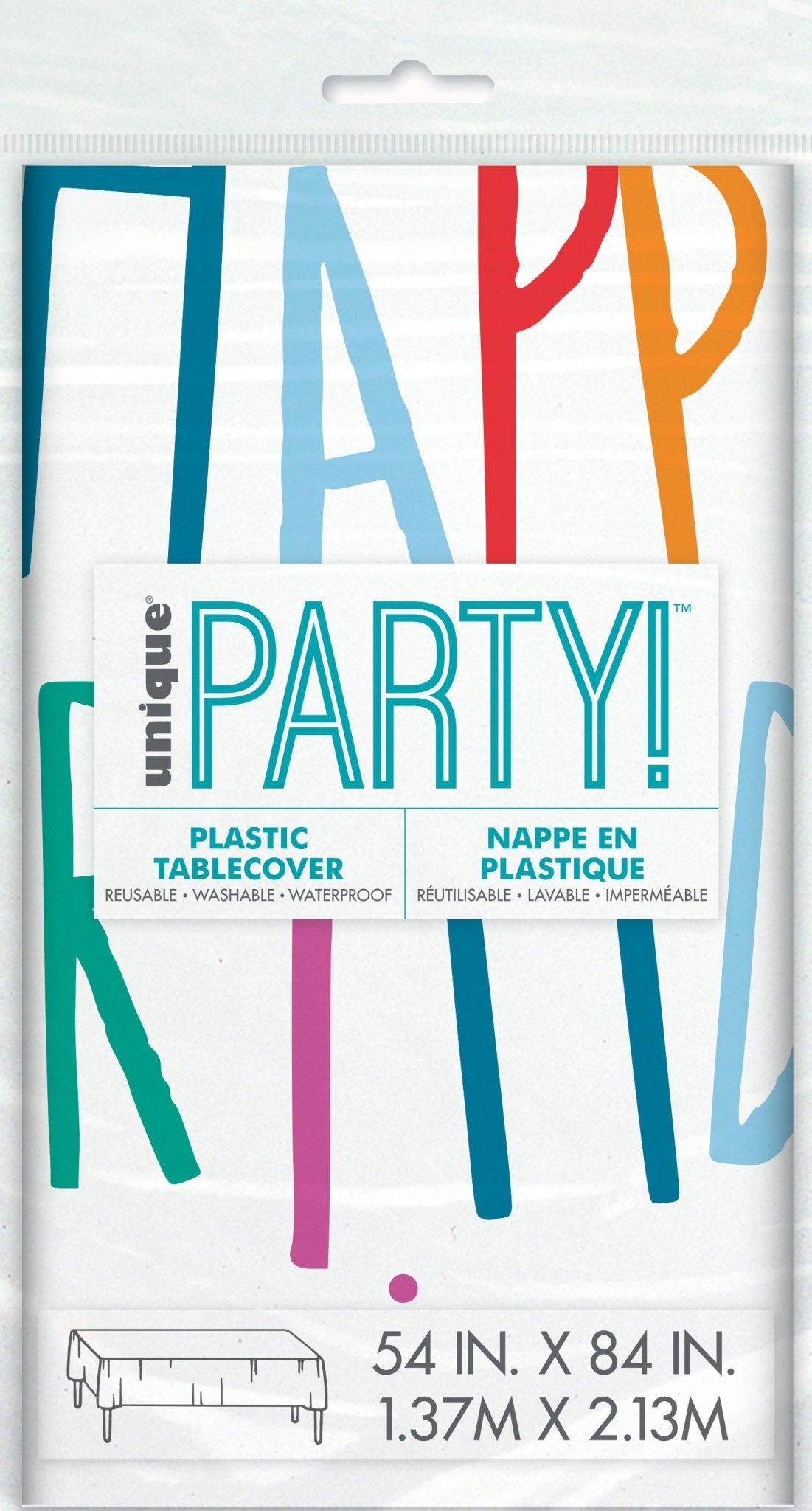 Colorful Birthday Plastic Table Cover - Stesha Party