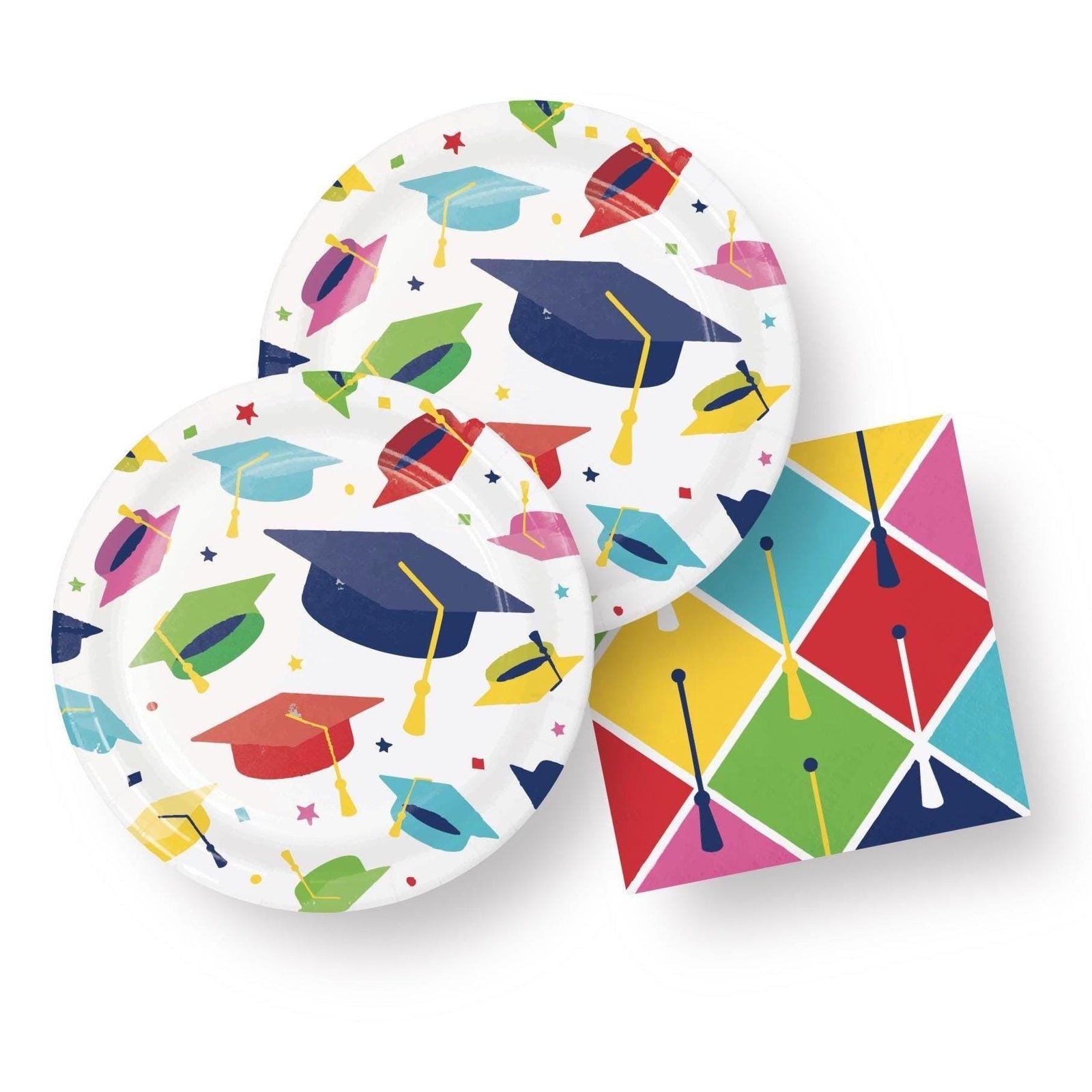 Colorful Graduation Plates and Napkins - Stesha Party