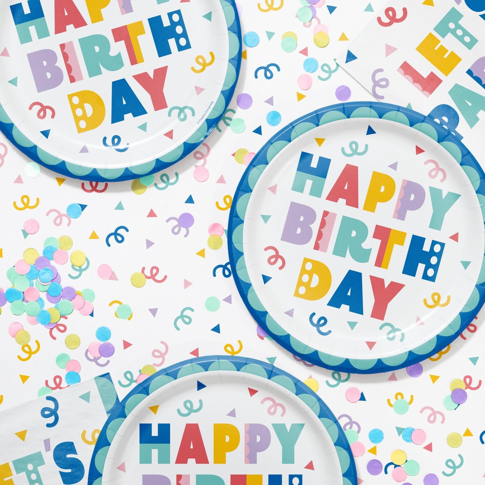 Colorful Happy Birthday Paper Plates - Stesha Party
