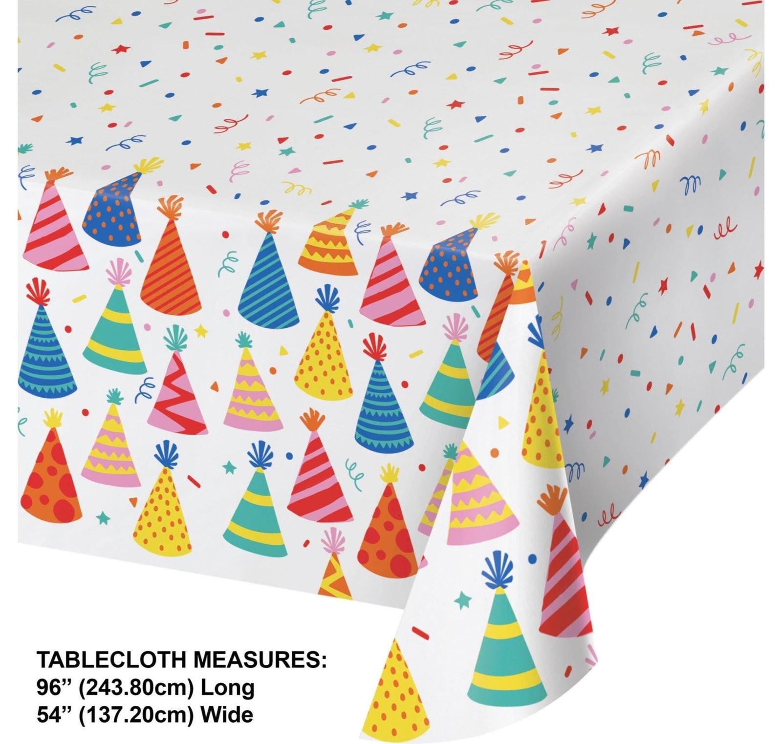 Colorful Party Hats Tablecloth - Stesha Party