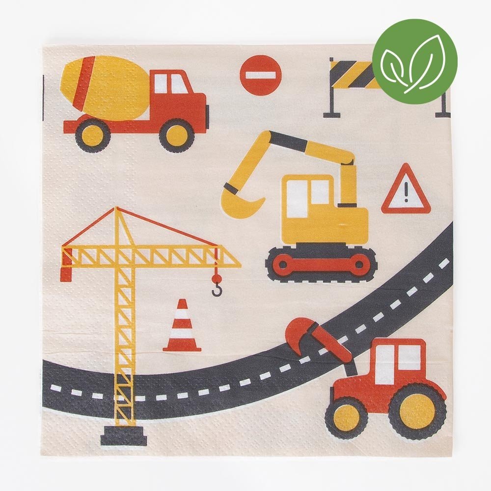Construction Birthday Napkins - Stesha Party