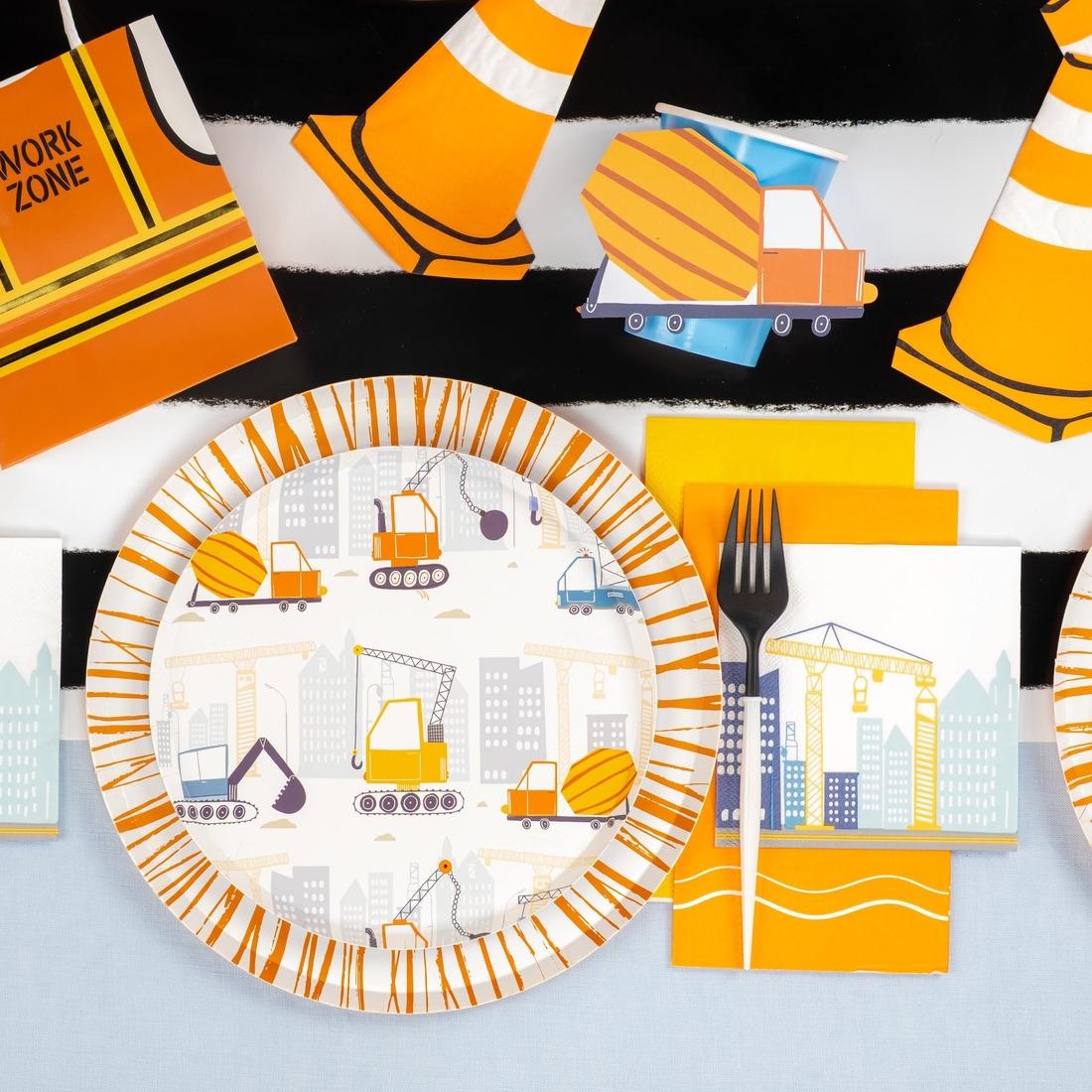 Construction Birthday Plates 8ct - Stesha Party