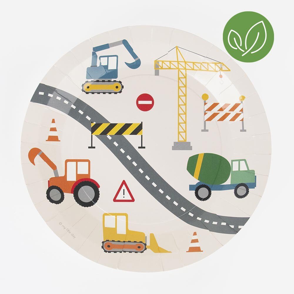 Construction Vehicles Plates - Stesha Party