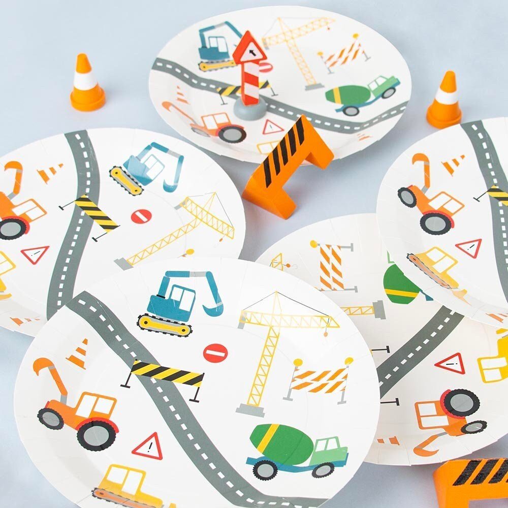 Construction Vehicles Plates - Stesha Party