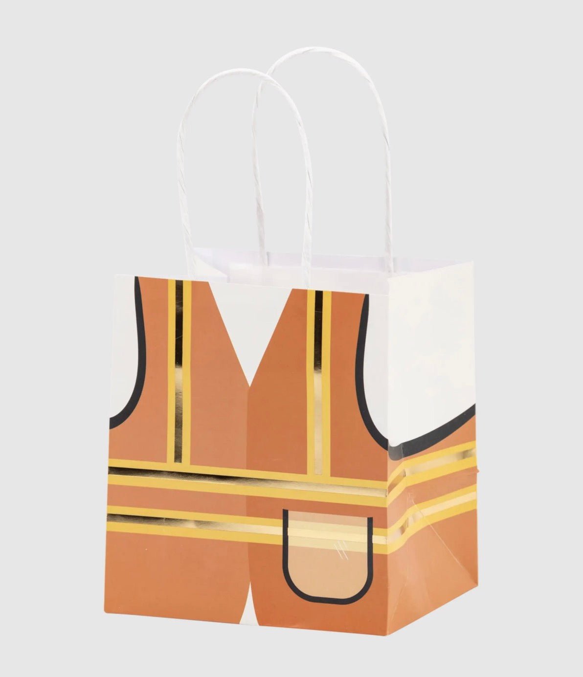 Construction Vest Handled Paper Favor Bags 6ct - Stesha Party