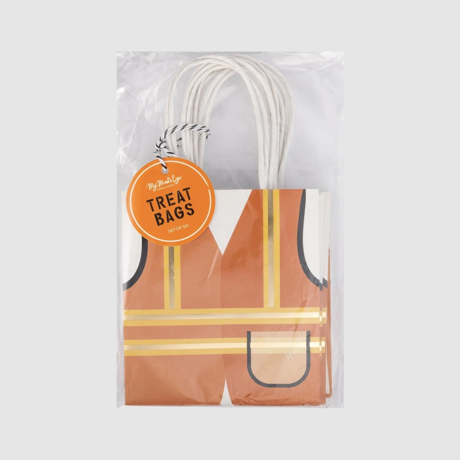 Construction Vest Handled Paper Favor Bags 6ct - Stesha Party