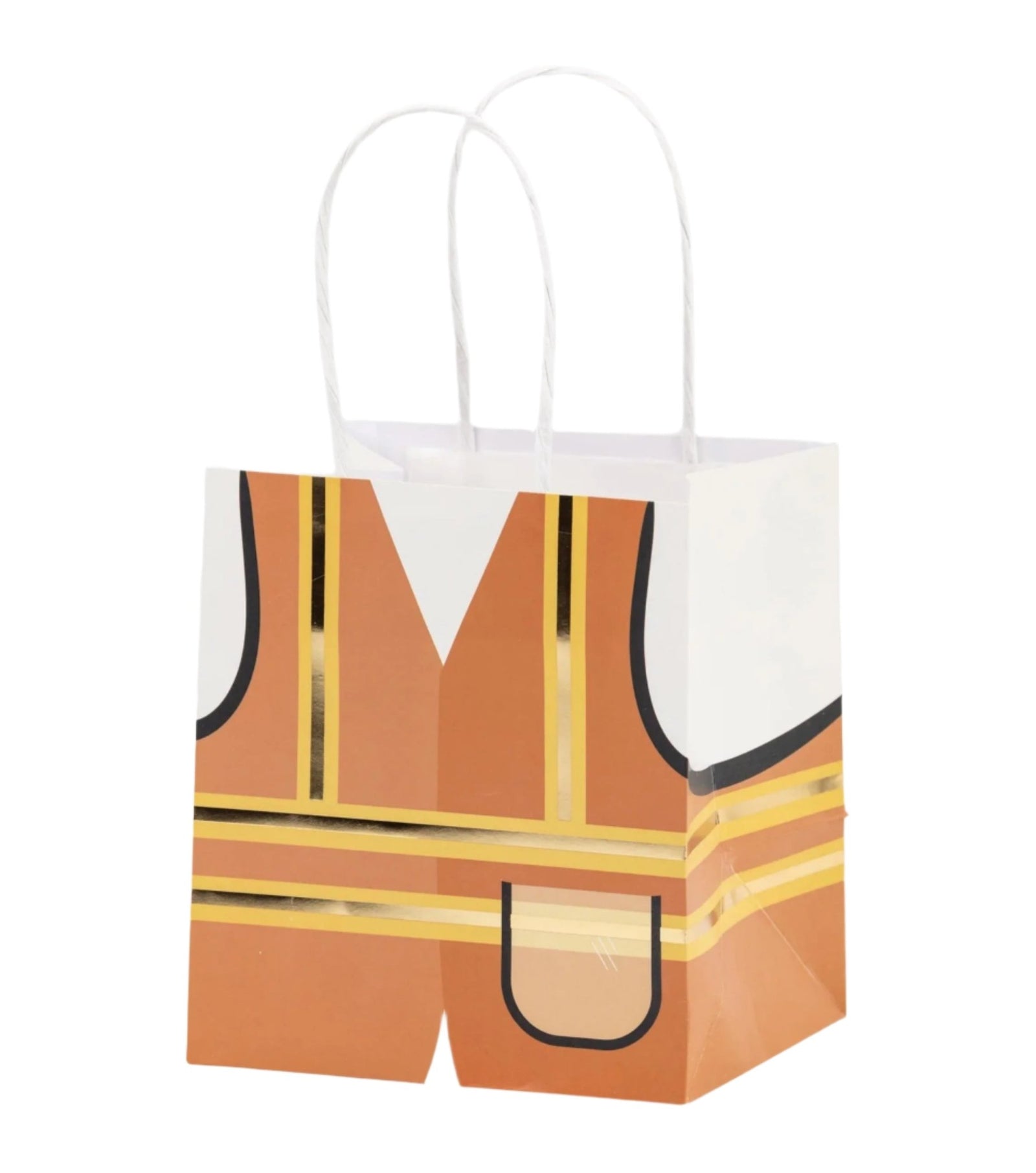 Construction Vest Handled Paper Favor Bags 6ct - Stesha Party