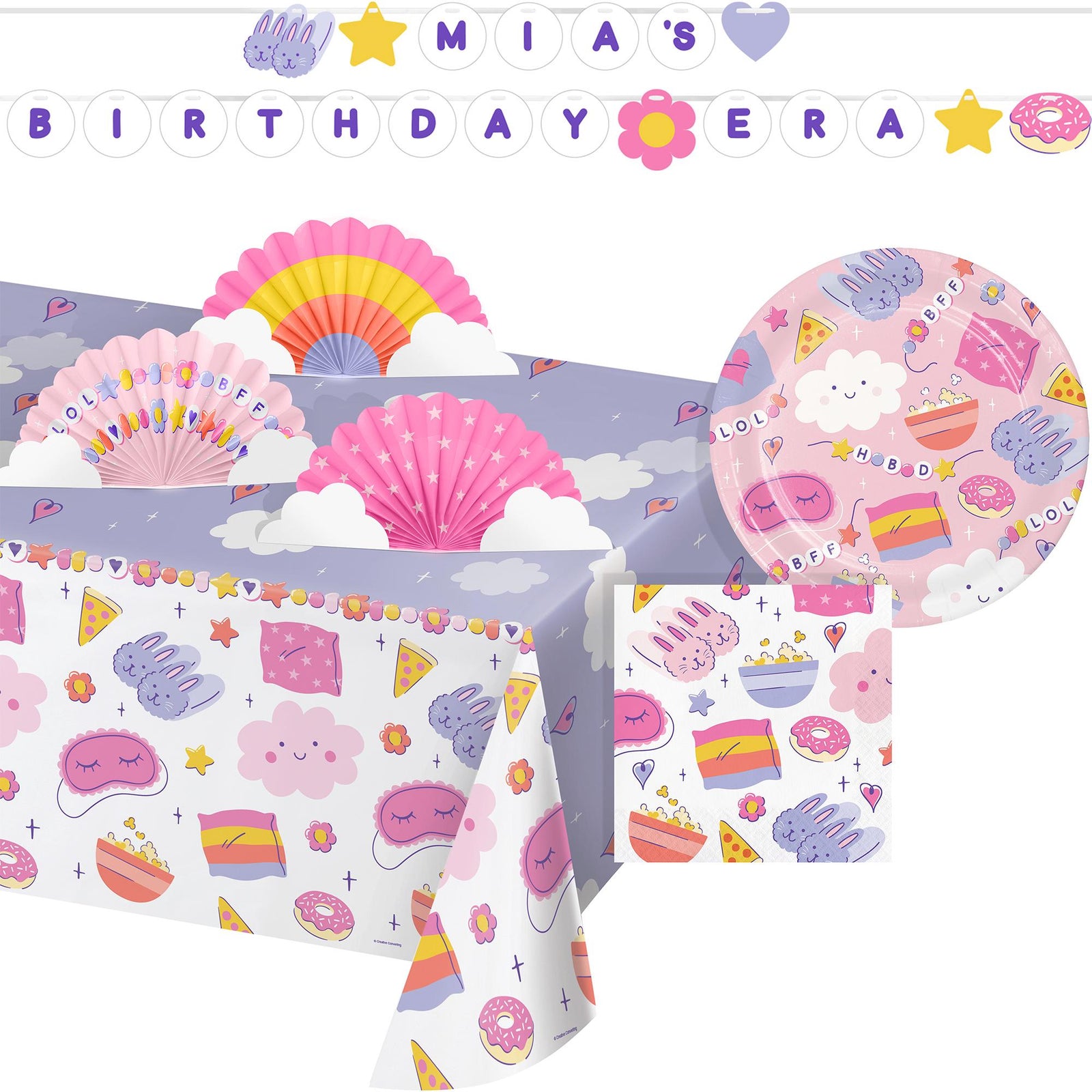 Custom Sleepover Party Banner Kit - Stesha Party