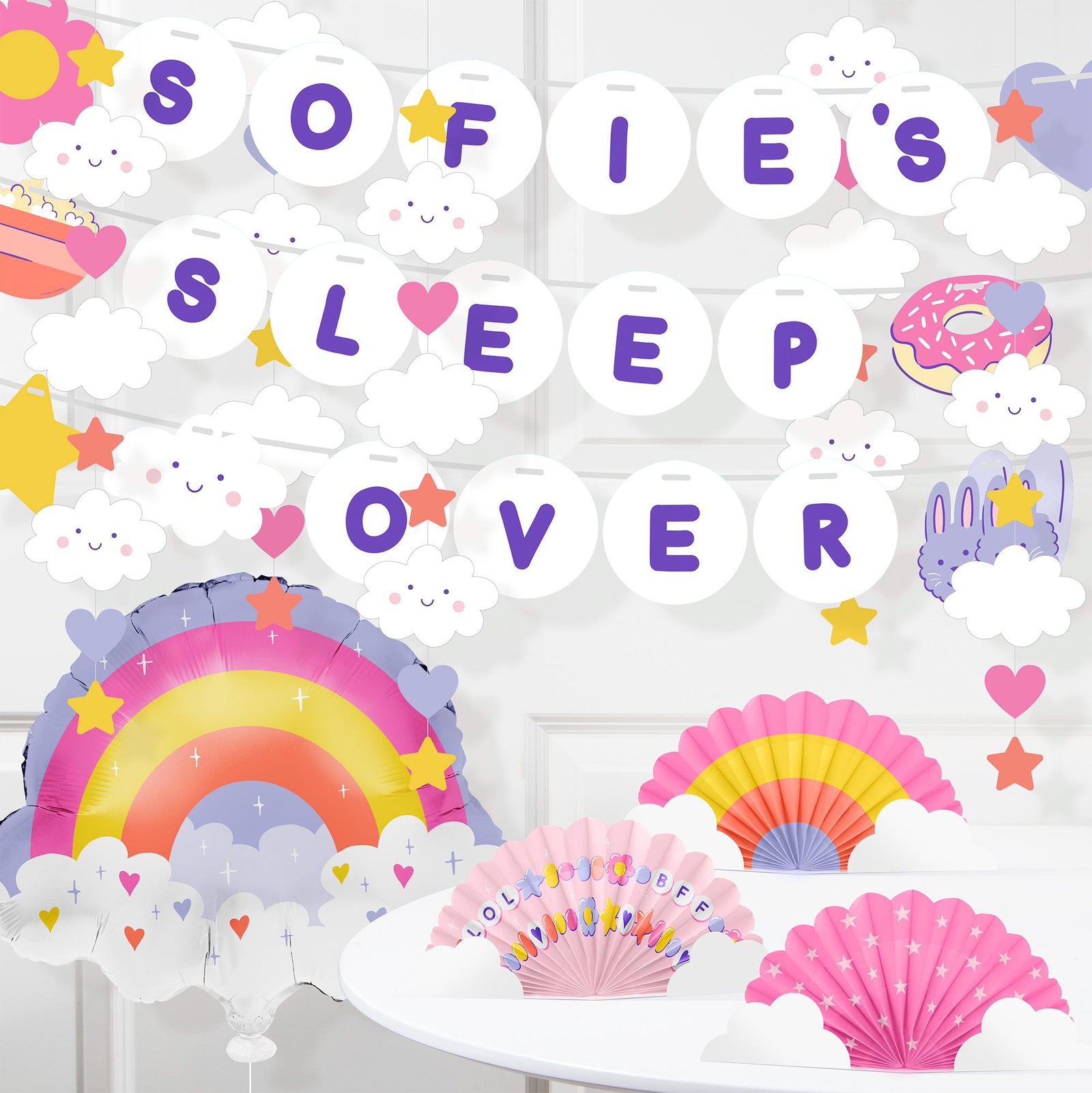 Custom Sleepover Party Banner Kit - Stesha Party