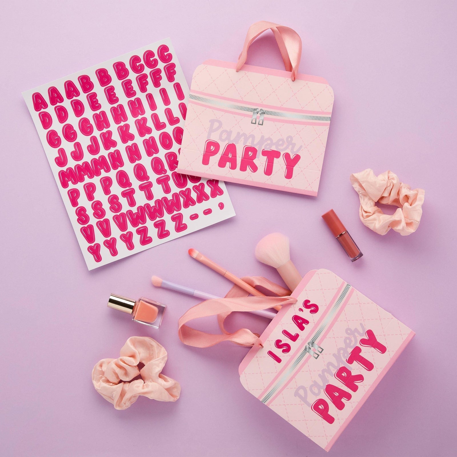 Customizable Pink Pamper Party Favor Bags 5ct - Stesha Party