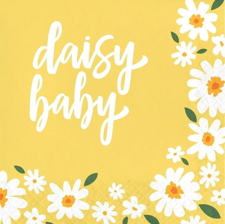 Daisy Baby Floral Party Napkins - Stesha Party