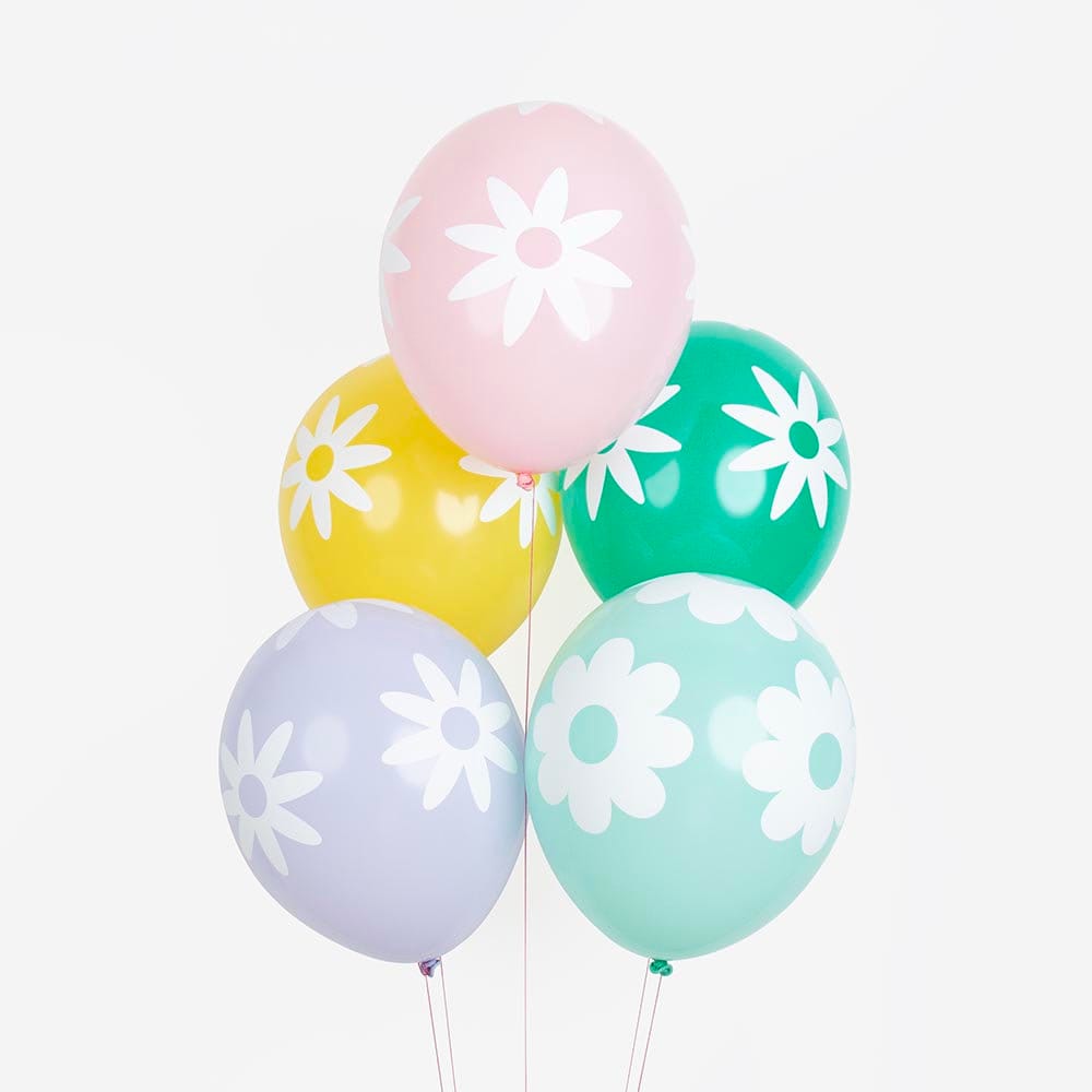 Daisy Flower Balloons 5ct - Stesha Party
