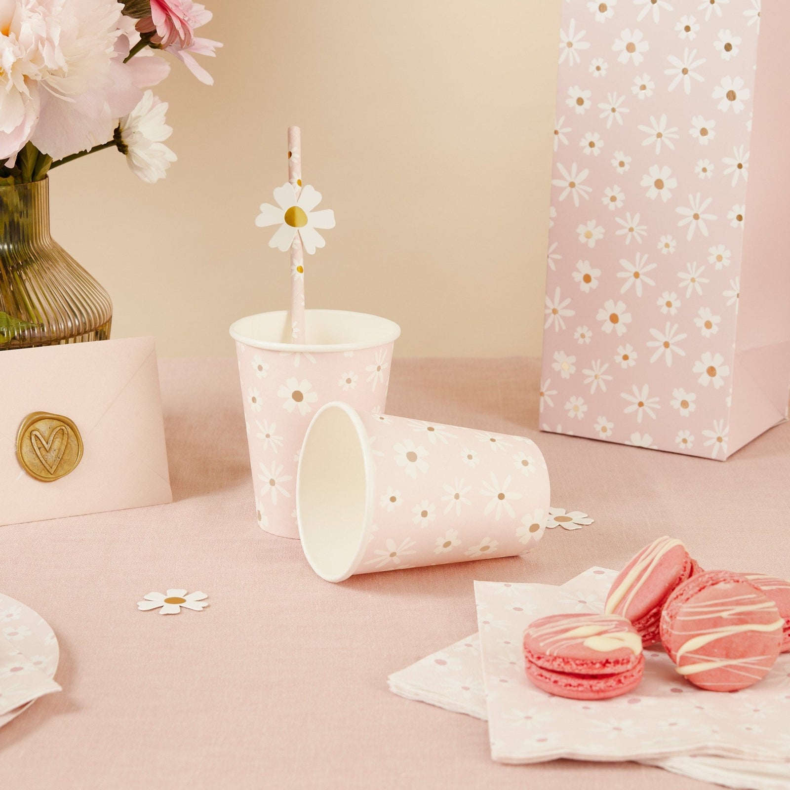 Daisy Party Straws - Stesha Party