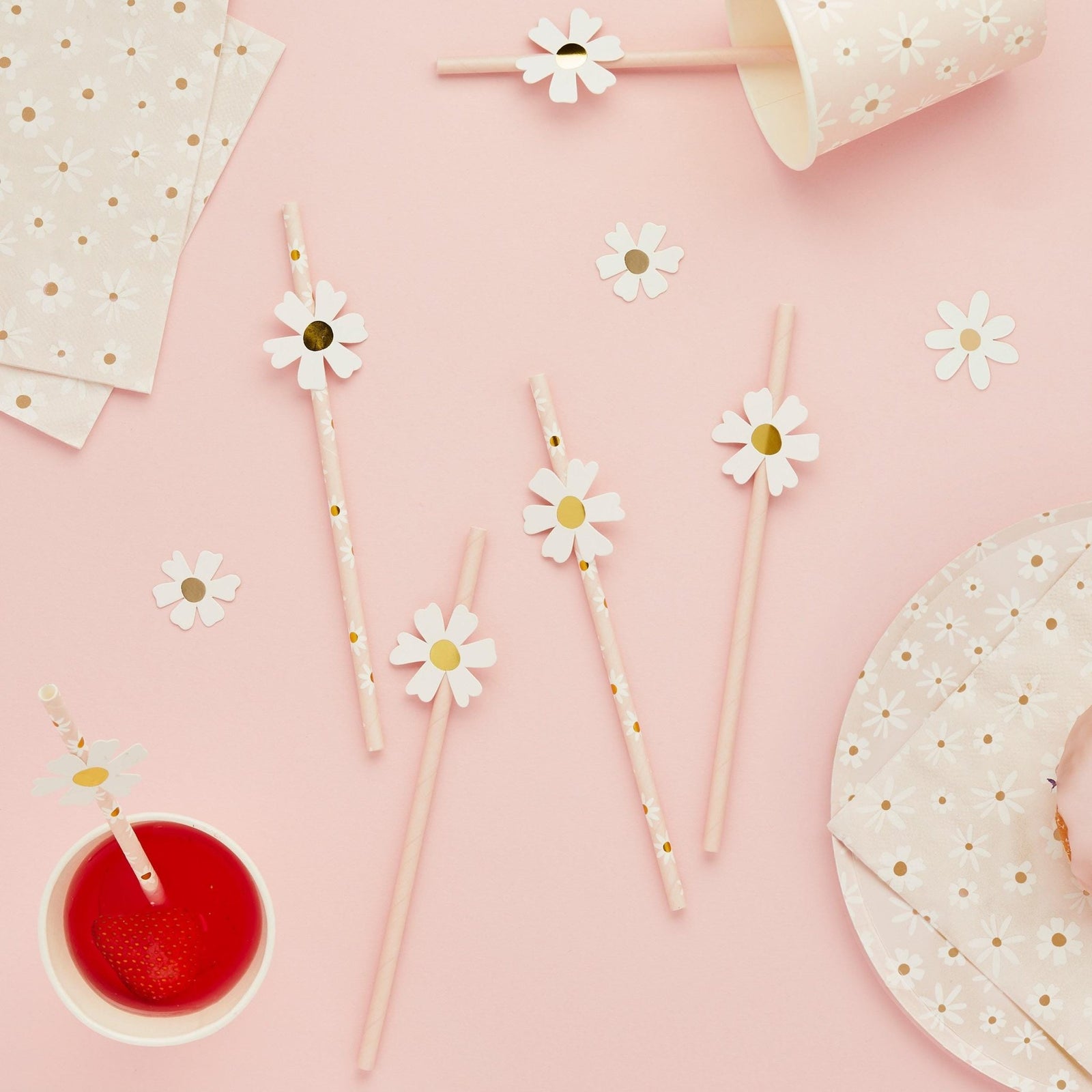 Daisy Party Straws - Stesha Party