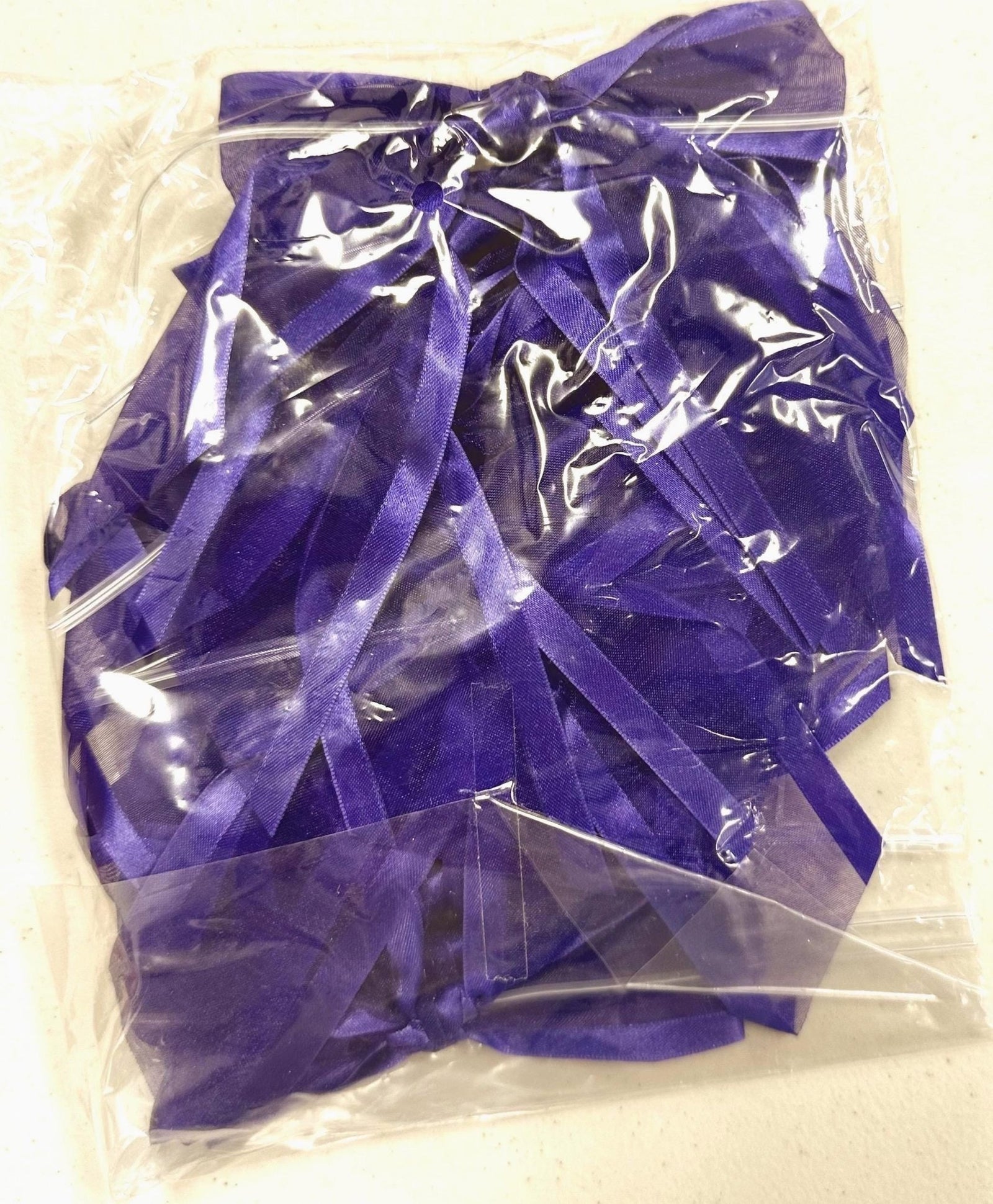 Dark Purple Pre - Tied Satin Bows 12ct - Stesha Party