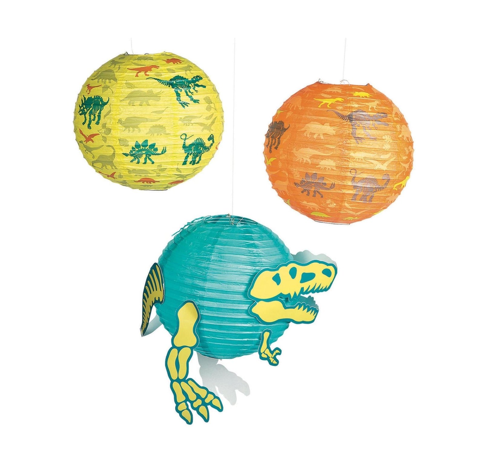Dinosaur Birthday Party Lanterns 3ct - Stesha Party