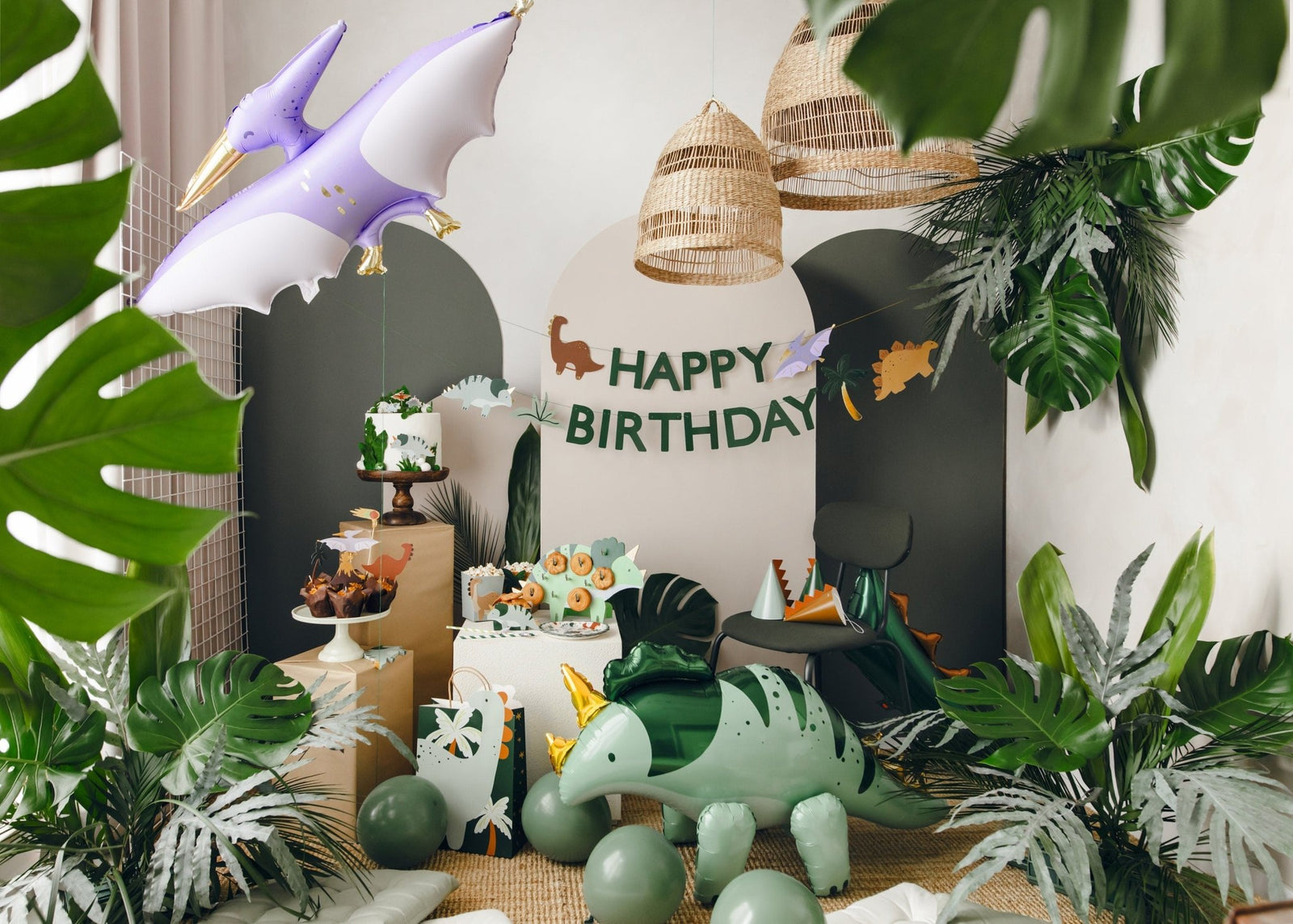 Dinosaur Cake Toppers 6ct - Stesha Party