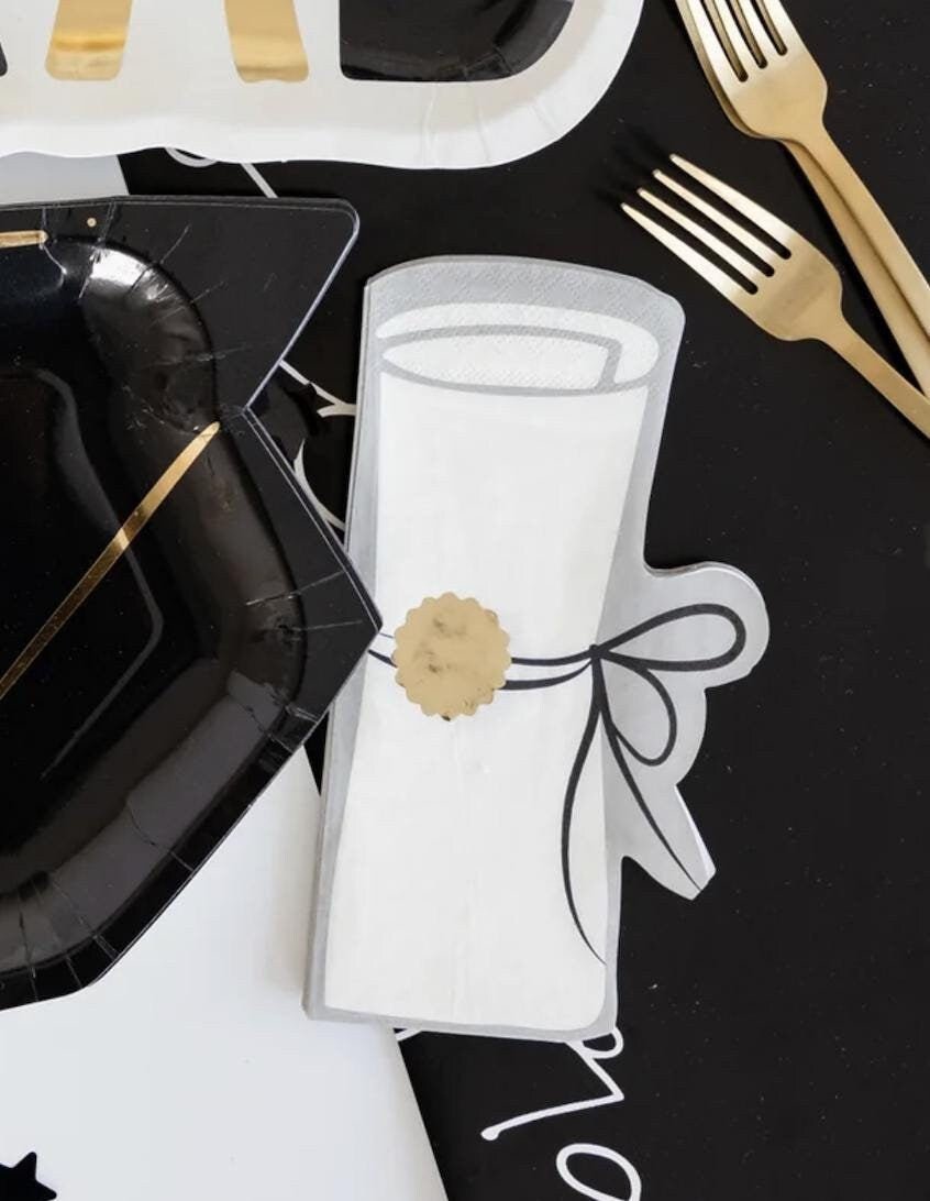 Diploma Shaped Graduation Party Napkins 18ct - Stesha Party