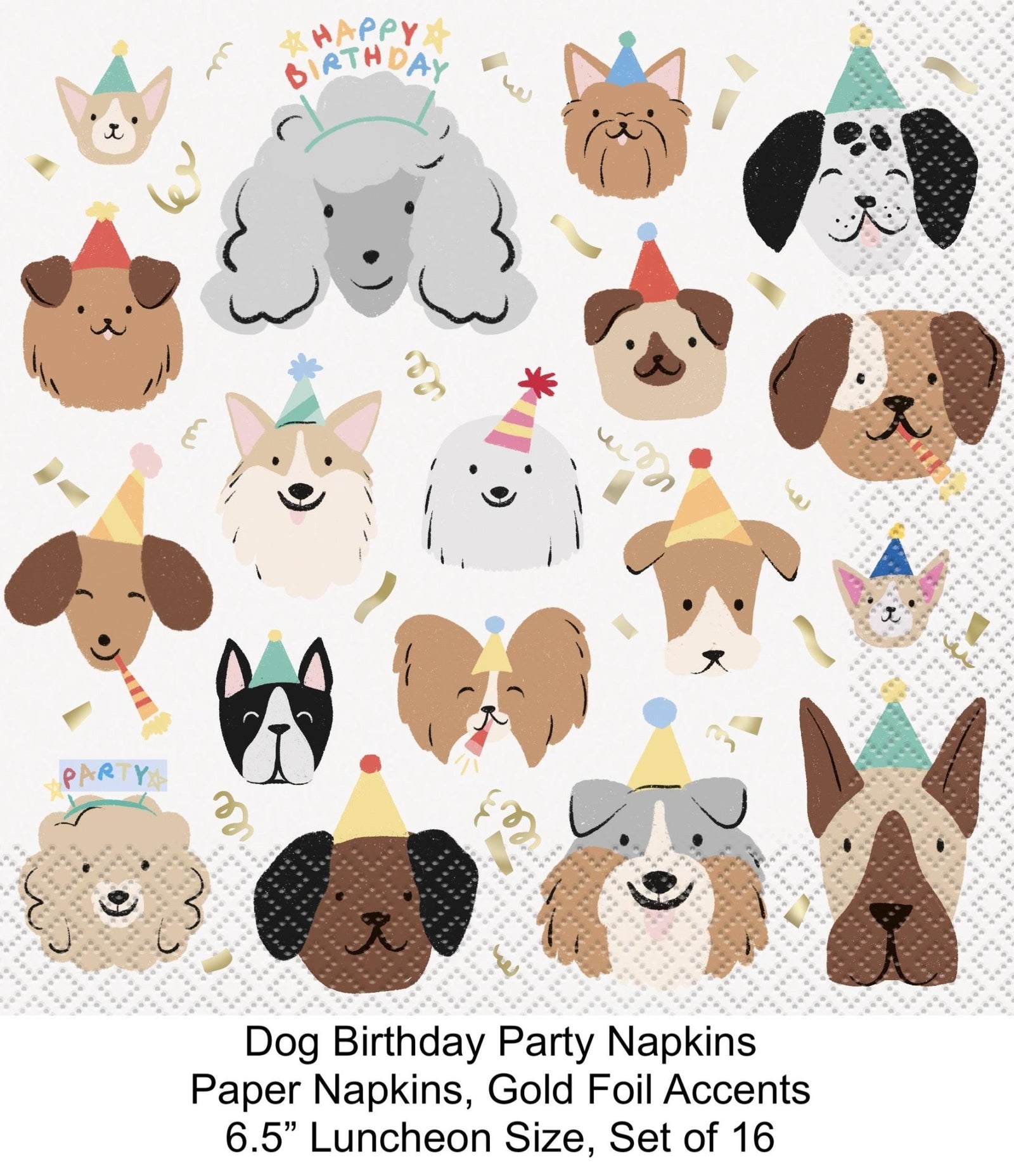 Dog Birthday Napkins 16ct - Stesha Party