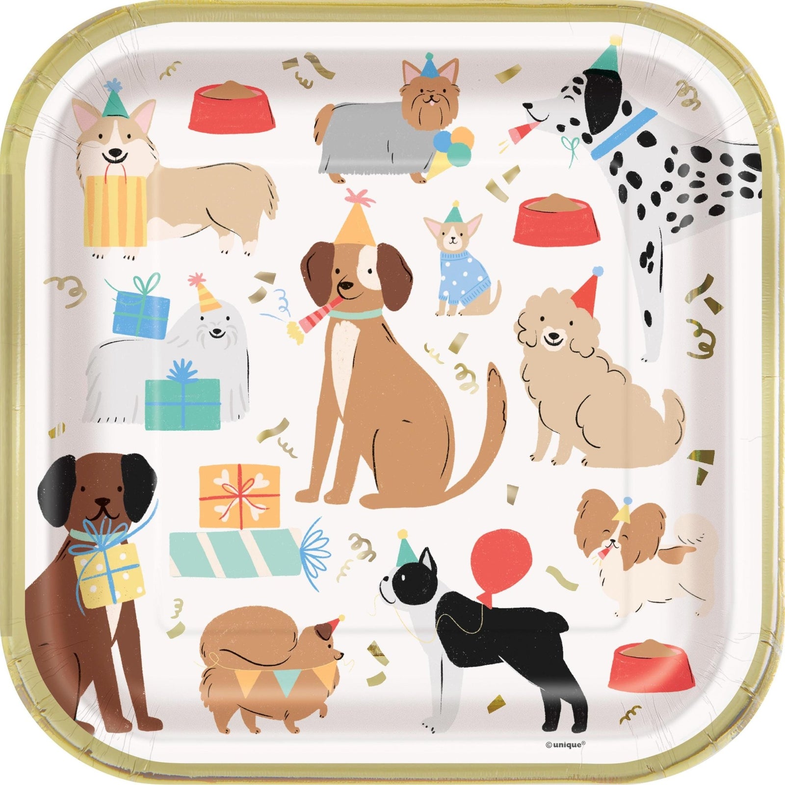 Dog Birthday Paper Plates 8ct - Stesha Party
