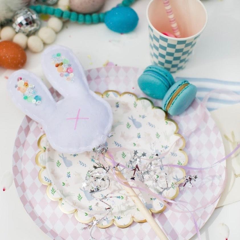 Dusty Pink Harlequin Paper Plates - Stesha Party