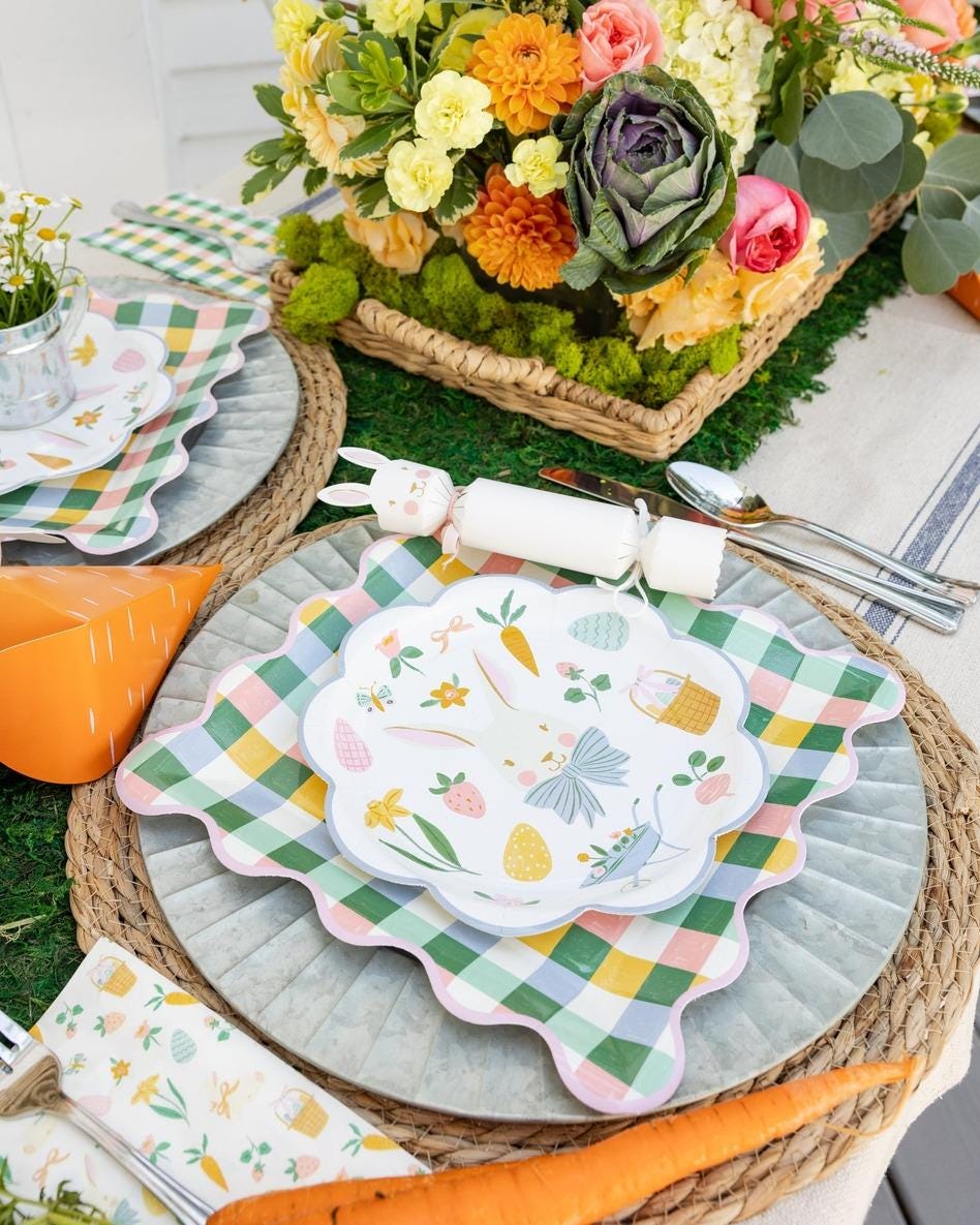 Easter Bunny Garden Plates 8ct - Stesha Party