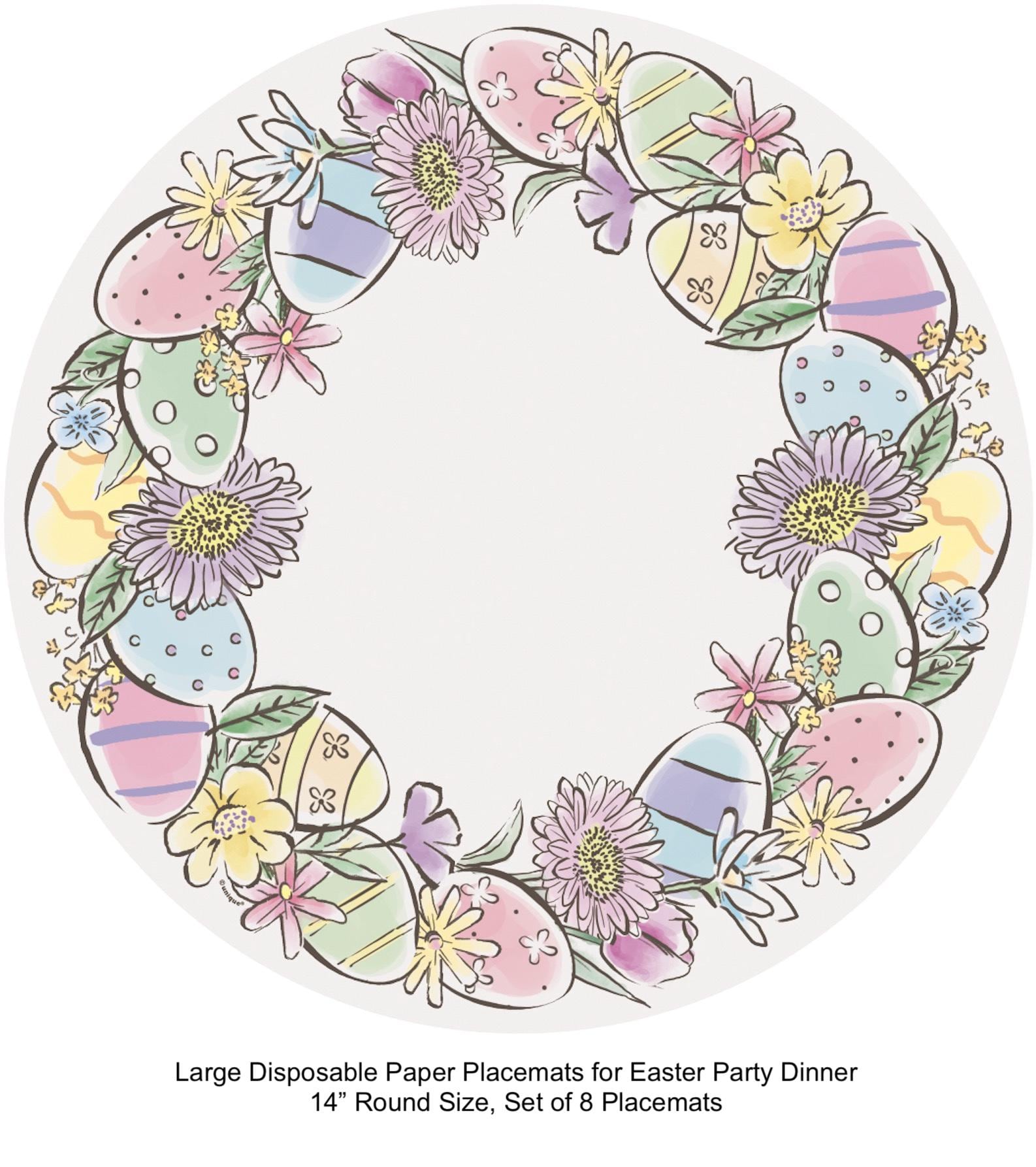 Easter Egg Disposable Paper Placemats 8ct - Stesha Party