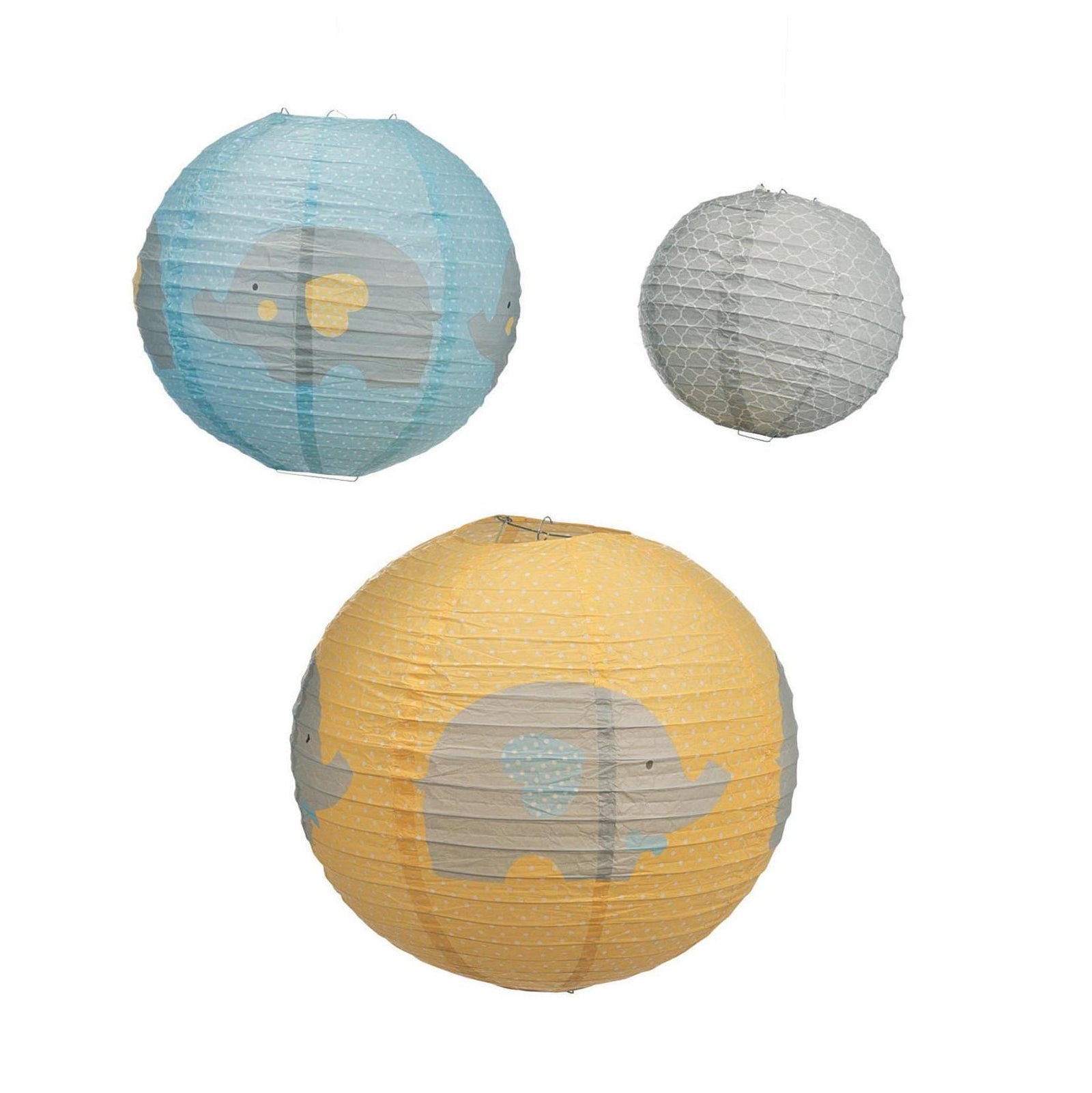 Elephant Baby Party Lanterns Set of 3 - Stesha Party