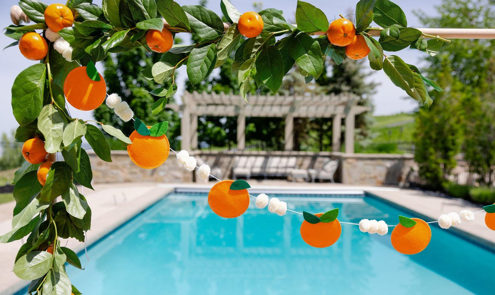 Felt Orange Banner - Stesha Party